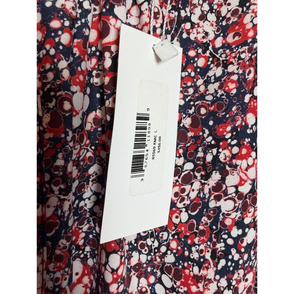 NWT Charlotte Brody Keyhole Blouse Red Marble Size Large - Picture 4 of 13